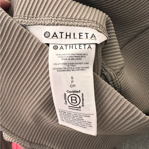 Athleta Salutation Stash Pocket Rib 7/8 Tight ribbed leggings size small - Picture 8 of 9
